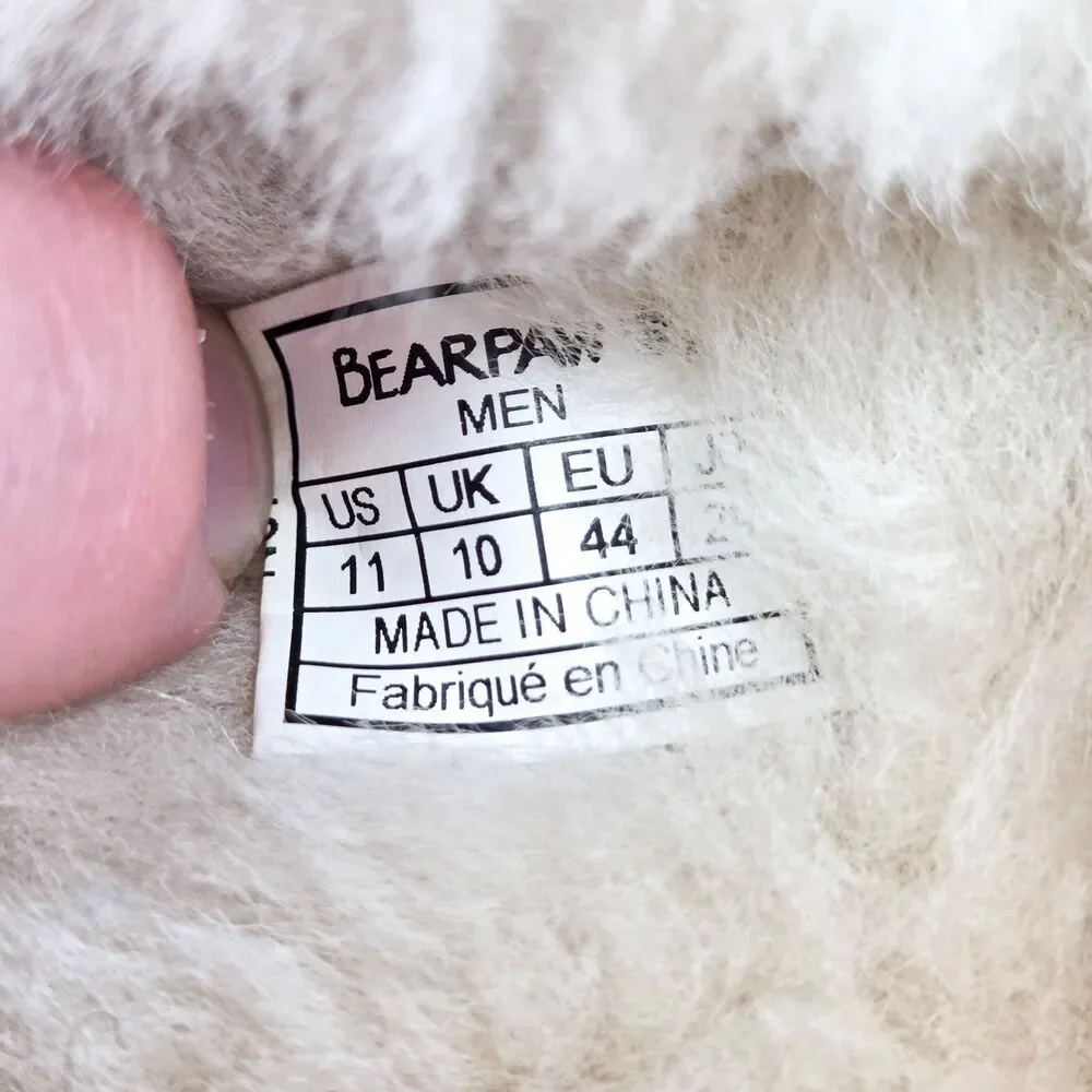Bearpaw Men’s Moccasin Slippers Chestnut Brown Suede Faux Fur Size 11 New